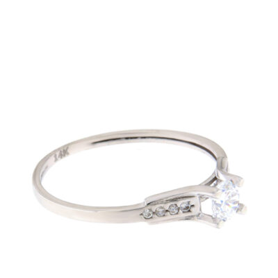 Μονόπετρο Δαχτυλίδι με ζιργκόν λευκόχρυσο Κ14 – KRNG7