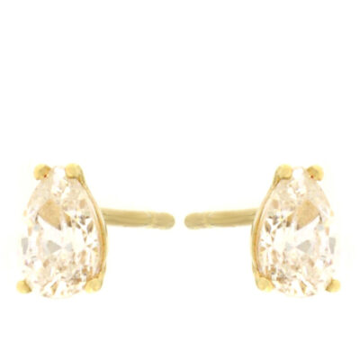 Σκουλαρίκια καρφωτά με ζιργκόν δάκρυ χρυσό Κ9 -KSK12